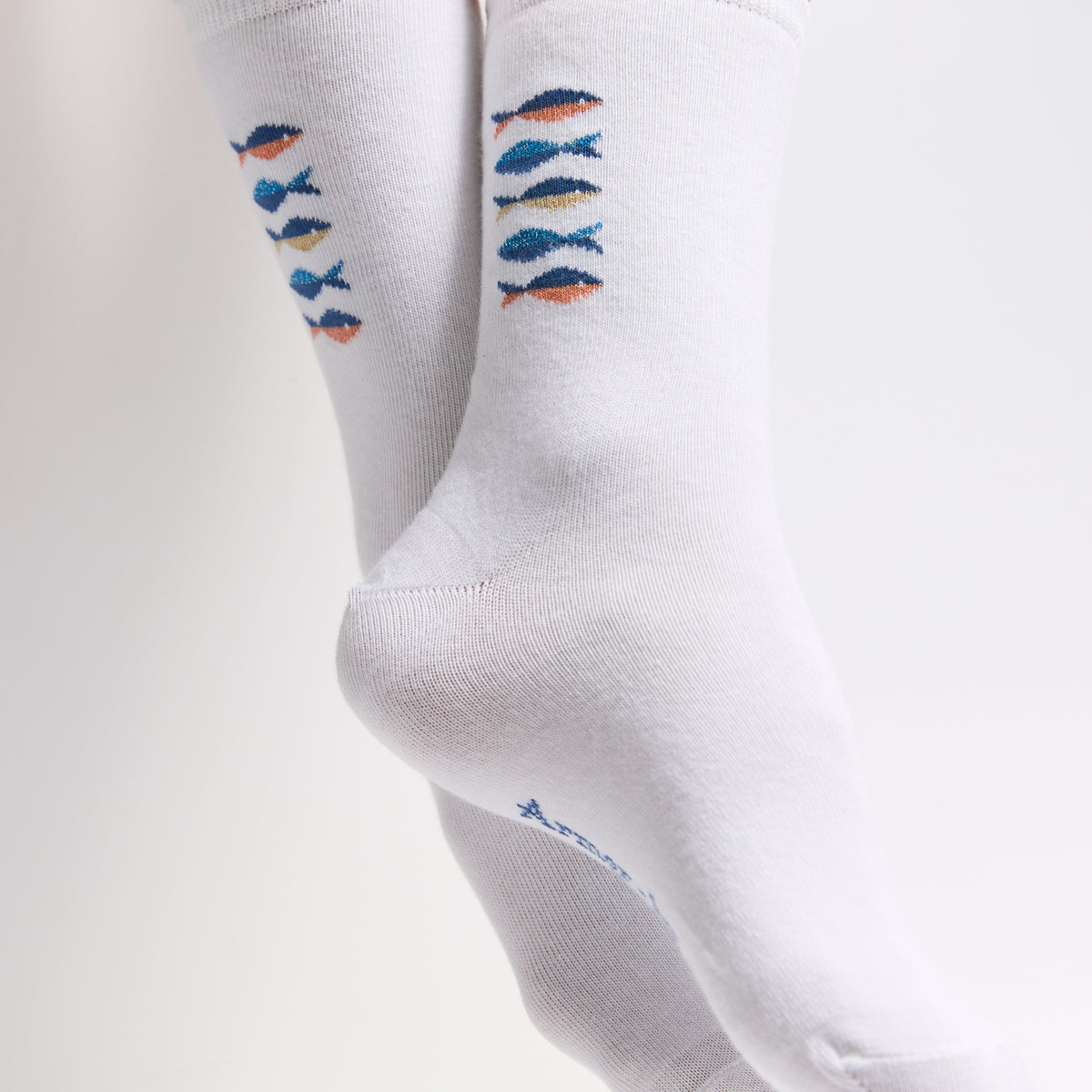 Armor-lux x Maison Broussaud fish - women's socks - white cotton