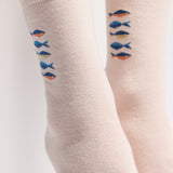 Les poissons Armor-lux x Maison Broussaud - chaussettes femme - coton rose