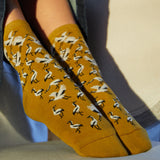 Wild Geese - Women's Socks - Olive Cotton