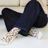 Strawberries - women's socks - ecru cotton