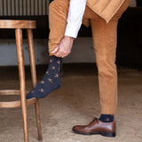 Les Faisans - chaussette homme - coton anthracite