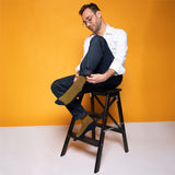 Les Millerayes - chaussette homme - coton marine et ocre