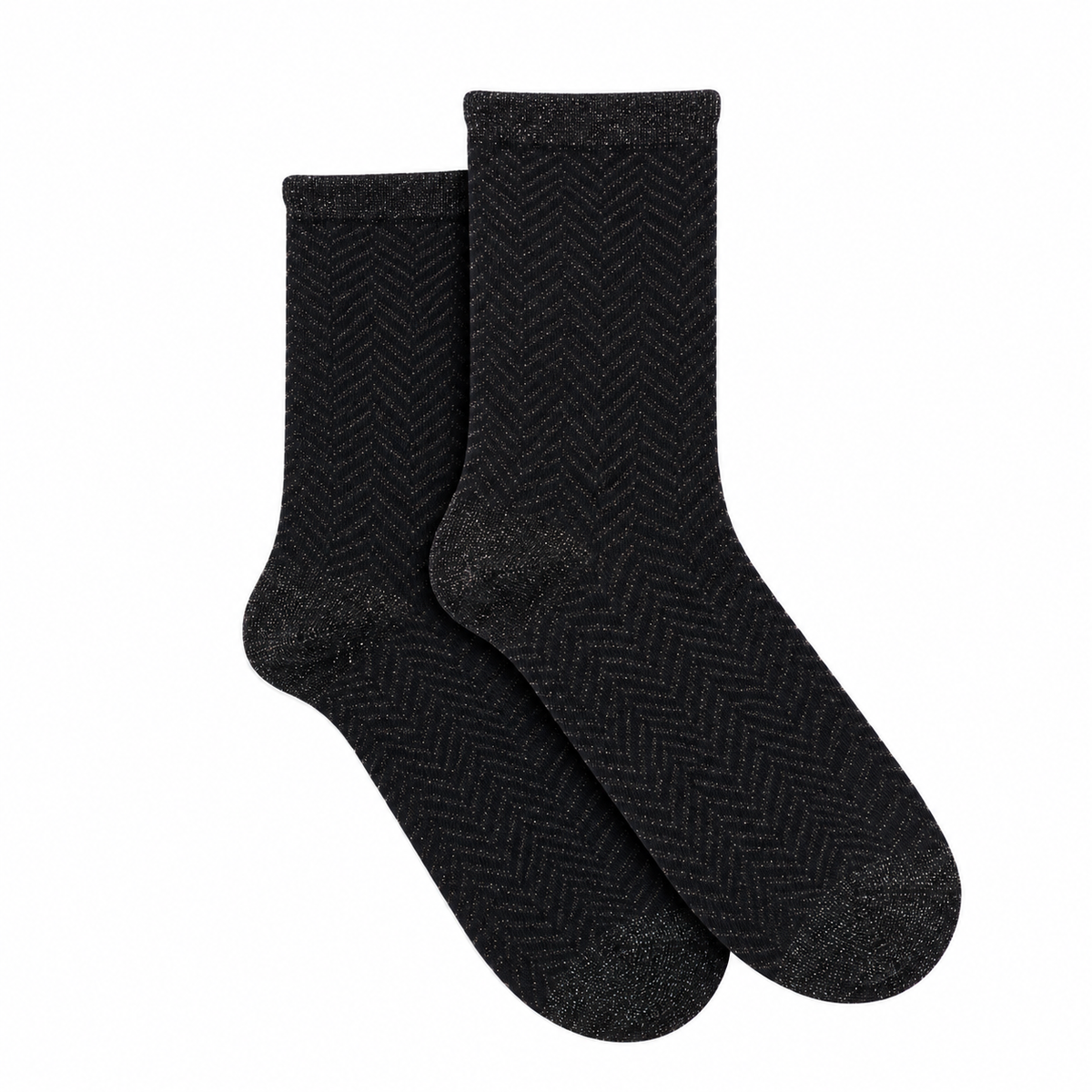 Les Chevrons -women's socks - black cotton