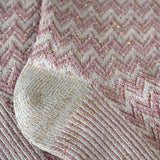 Les Chevrons - chaussettes femme - coton rose