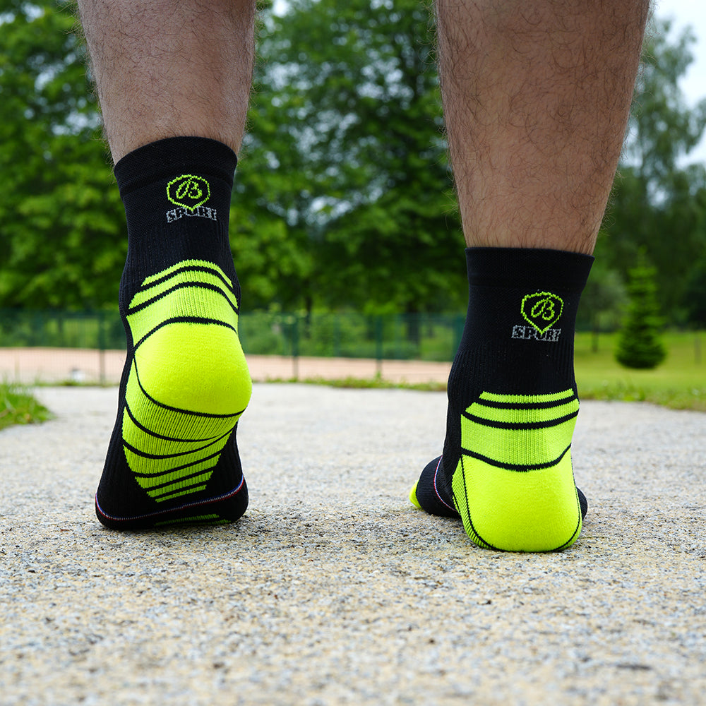 Chaussettes running - Broussaud Sport - noir-jaune
