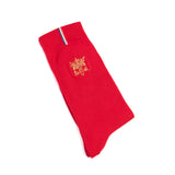 Coffret duo broderie Elysée x Maison Broussaud - chaussettes homme - coton bleu et rouge