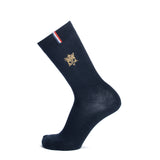 Coffret duo broderie Elysée x Maison Broussaud - chaussettes homme - coton bleu et rouge