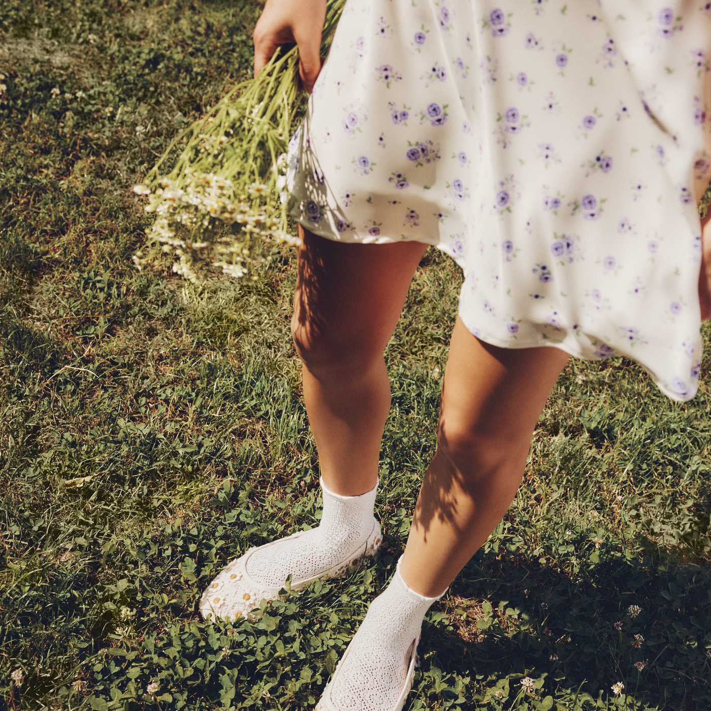 Lace - women's socks - ecru cotton