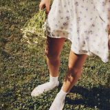 Lace - women's socks - ecru cotton