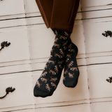 Les léopards - chaussettes femme - coton noir