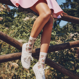 Turnips - women's socks - ecru cotton