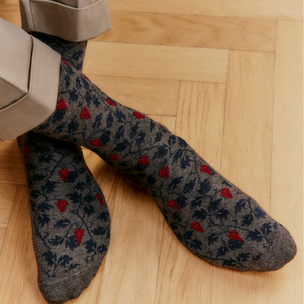 Vigne - chaussettes homme - coton anthracite