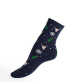 Les Noël - chaussette enfant - coton marine