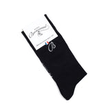 "B embroidery" - men's socks - black cotton