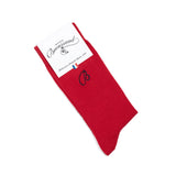 Unies broderie B - chaussettes homme - coton rouge