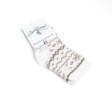 Les "Flocon" - chaussette bébé - coton écru