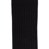 Les unies hautes - chaussettes femme - coton noir