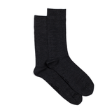 Fine ribbed - men's socks - anthracite cotton