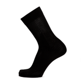 Fine ribbed - men's socks - black cotton