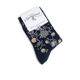 Les Paons - chaussettes femme - coton marine