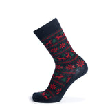 Jacquard Noël - chaussette enfant - coton marine
