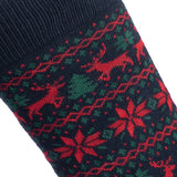 Jacquard Noël - chaussette enfant - coton marine