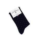 Les Pois bord rouloté - chaussettes femme - laine marine