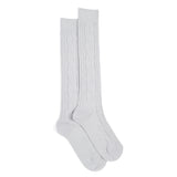 Cable-knit socks - women's socks - gray cotton