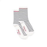 Armor-lux x Maison Broussaud sailor socks - women's socks - ecru cotton navy red