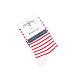 Armor-lux x Maison Broussaud sailor socks - women's socks - ecru cotton red navy