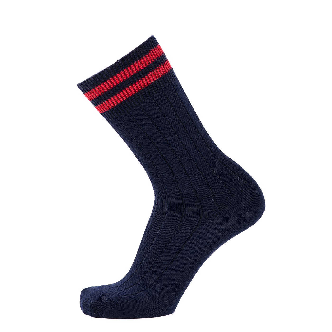 Armor-lux x Maison Broussaud Les côtelées - men's socks - navy red wool