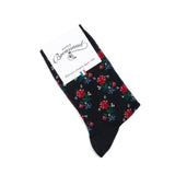 Le bouquet - chaussettes femme - coton noir