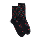 Le bouquet - chaussettes femme - coton noir