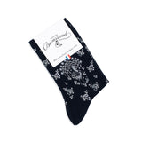 Les paons - chaussettes femme - coton marine