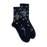 Les paons - chaussettes femme - coton marine