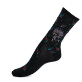Les paons - chaussettes femme - coton noir