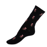 Owls - women's socks - black cotton