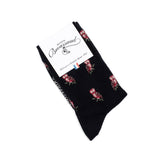 Les chouettes - chaussettes femme - coton noir
