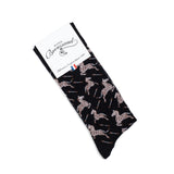 Zebras - men's socks - black cotton