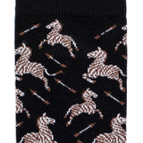 Zebras - men's socks - black cotton