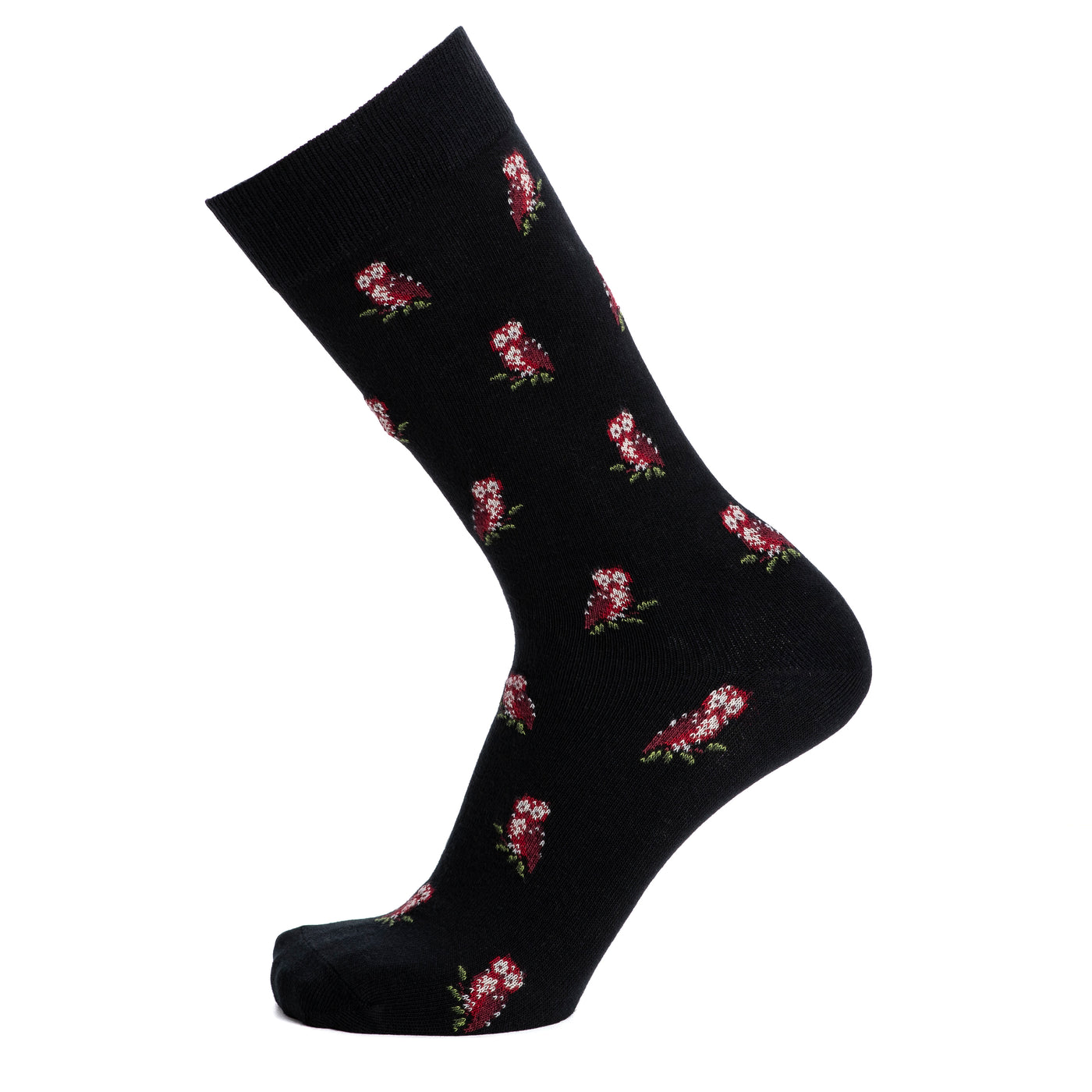 Owls - men's socks - black cotton