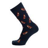 Les renards - chaussettes homme - coton marine
