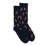 Les renards - chaussettes homme - coton marine