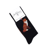 Fox - men's socks - black cotton