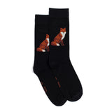 Fox - men's socks - black cotton