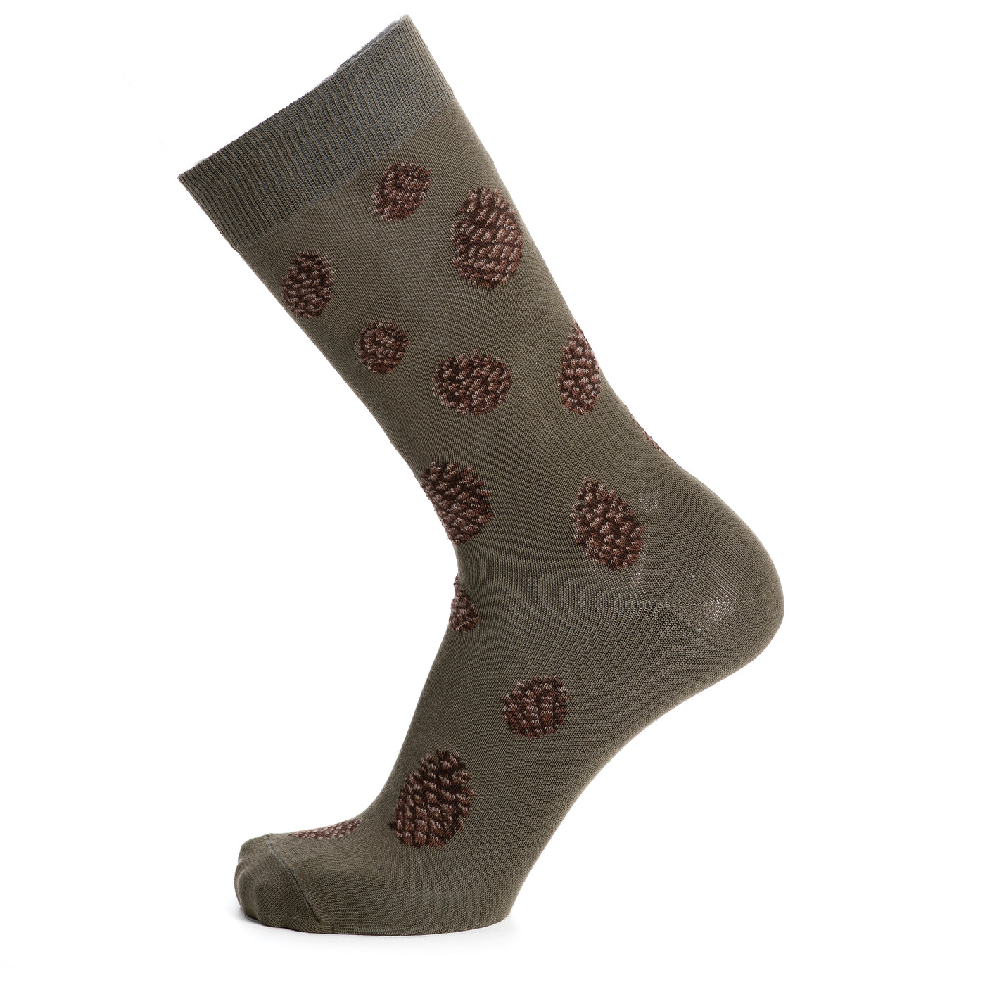 Les pommes de pin - chaussettes homme - coton kaki