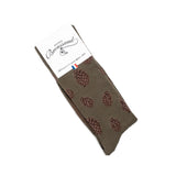 Pine cones - men's socks - khaki cotton