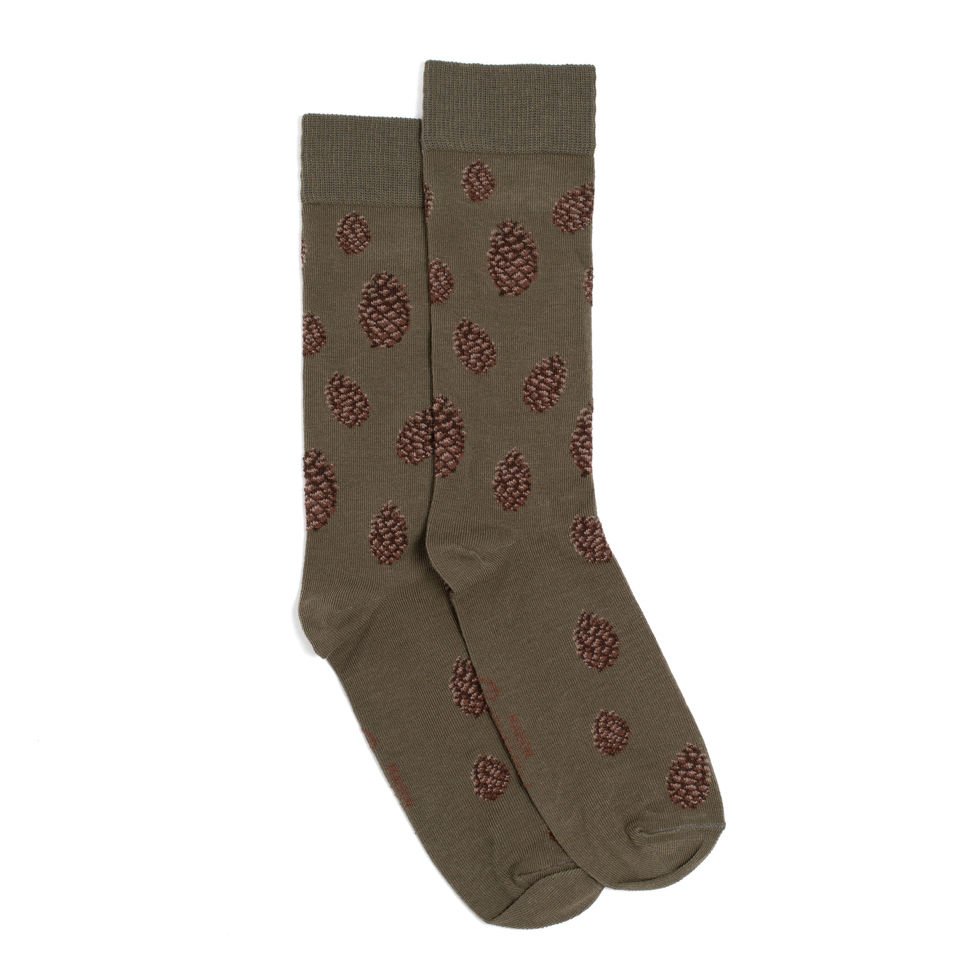 Les pommes de pin - chaussettes homme - coton kaki