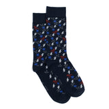 Feuillage - chaussettes homme - coton marine