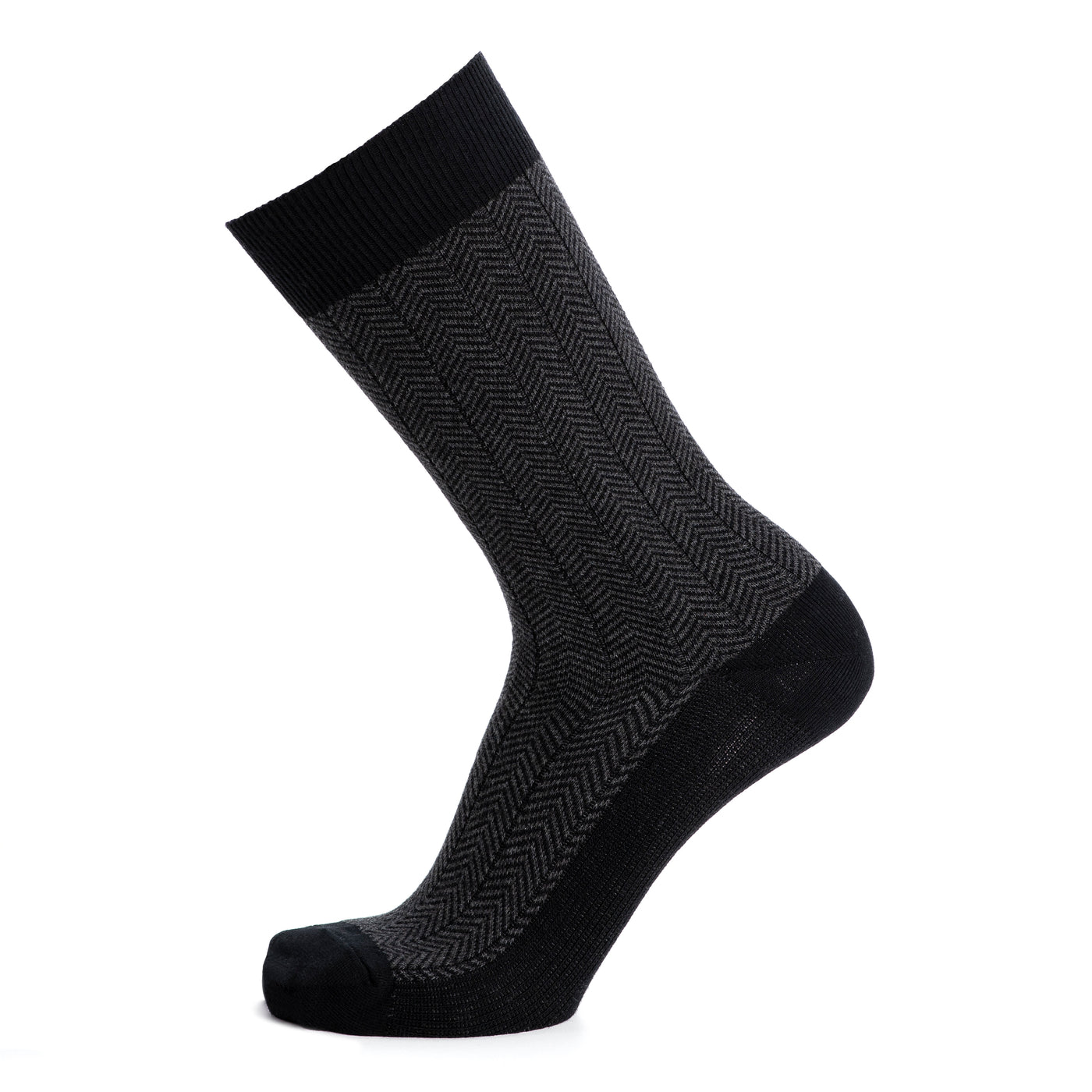 Les chevrons - chaussettes homme - coton noir